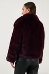 Oversize Fit Gömlek Yaka Cepli Astarlı  Mont Kadın Kürk 497BERRY BORDO