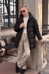 Oversize Fit Kapüşonlu Şişme Kadın Mont 640Y047 SİYAH