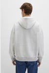 Oversize Fit Kapüşonlu Yaka Logo Baskılı Erkek Sweat 067149-80196 AÇIK GRİ