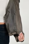 Oversize Fit Klasik Yaka Süet Dokulu Bomber Ceket Kadın Mont 6524932 HAKİ