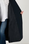Oversize Fit Kruvaze Yaka Düğmeli Kemerli Uzun Kadın Trençkot 6839476 LACİVERT