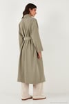 Oversize Fit Kruvaze Yaka Kuşaklı Astarlı Kadın Trençkot 6839617 HAKİ