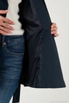 Oversize Fit Kruvaze Yaka Kuşaklı Düğmeli Kadın Trençkot 6839609 LACİVERT