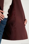 Oversize Fit Kruvaze Yaka Kuşaklı Düğmeli Kadın Trençkot 6839609 BORDO