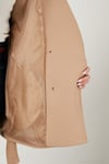 Oversize Fit Kruvaze Yaka Kuşaklı Kaşe Kadın Kaban 6839669 CAMEL