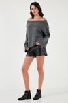 Oversize Fit Madonna Yaka Triko Kadın Kazak 4615216 ANTRASİT
