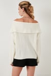 Oversize Fit Madonna Yaka Triko Kadın Kazak 4615216 EKRU