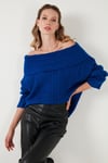 Oversize Fit Madonna Yaka Triko Kadın Kazak 4615216 SAKS