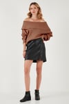 Oversize Fit Madonna Yaka Triko Kadın Kazak 4615216 CAMEL