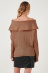 Oversize Fit Madonna Yaka Triko Kadın Kazak 4615216 CAMEL