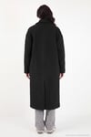 Oversize Fit Mono Yaka Düğmeli Buklet Uzun Kaşe Kadın Kaban 6811997 SİYAH