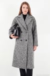 Oversize Fit Mono Yaka Düğmeli Buklet Uzun Kaşe Kadın Kaban 6811997 ANTRASİT