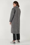 Oversize Fit Mono Yaka Düğmeli Buklet Uzun Kaşe Kadın Kaban 6810236 ANTRASİT