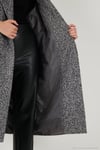 Oversize Fit Mono Yaka Düğmeli Buklet Uzun Kaşe Kadın Kaban 6810236 ANTRASİT