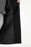 Oversize Fit Mono Yaka Düğmeli Buklet Uzun Kaşe Kadın Kaban 6811997 SİYAH
