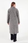 Oversize Fit Mono Yaka Düğmeli Buklet Uzun Kaşe Kadın Kaban 6811997 ANTRASİT