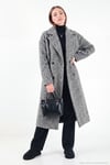 Oversize Fit Mono Yaka Düğmeli Buklet Uzun Kaşe Kadın Kaban 6811997 ANTRASİT