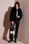 Oversize Fit Yuvarlak Yaka Astarlı Kısa Kadın Kürk 6810266 SİYAH
