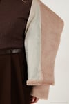 Oversize Geniş Yaka Çıtçıt Düğmeli Astarlı Peluş Kadın Mont 6839623 TAŞ