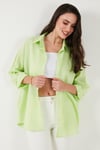 Oversize Kadın Gömlek 6781001 FISTIK YEŞİL
