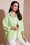 Oversize Kadın Gömlek 6781001 FISTIK YEŞİL