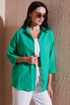 Oversize Kadın Gömlek 6781001 YEŞİL