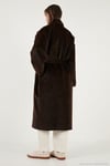 Oversize Kruvaze Yaka Yumuşak Dokulu Uzun Kadın Kaban 6839610 KAHVE