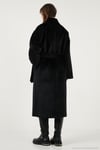 Oversize Kruvaze Yaka Yumuşak Dokulu Uzun Kadın Kaban 6839610 SİYAH