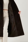 Oversize Kruvaze Yaka Yumuşak Dokulu Uzun Kadın Kaban 6839610 KAHVE