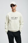 Pamuk Karışım Regular Fit Logolu Bisiklet Yaka Erkek Sweat 112030178 KIRIK BEYAZ