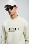 Pamuk Karışım Regular Fit Logolu Bisiklet Yaka Erkek Sweat 112030178 KIRIK BEYAZ
