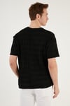 Pamuk Karışımlı Bisiklet Yaka Regular Fit Erkek T Shirt CF24S218001 SİYAH