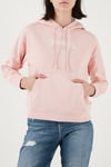 Pamuk Karışımlı Kapüşonlu Yaka Kanguru Cepli Kadın Sweat 001U3-0001 PEMBE