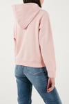Pamuk Karışımlı Kapüşonlu Yaka Kanguru Cepli Kadın Sweat 001U3-0001 PEMBE
