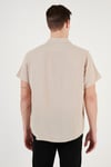 Pamuk Karışımlı Kısa Kollu Regular Fit Erkek Gömlek CF23S113139 TAŞ