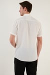 Pamuk Karışımlı Kısa Kollu Regular Fit Erkek Gömlek CF23S113139 BEYAZ