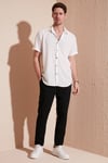 Pamuk Karışımlı Kısa Kollu Regular Fit Erkek Gömlek CF23S113139 BEYAZ