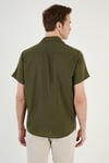 Pamuk Karışımlı Kısa Kollu Regular Fit Erkek Gömlek CF23S113139 HAKİ