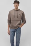 Pamuk Karışımlı Loose Fit Kapüşonlu Şardonlu Erkek Sweat 065809-87875 BEJ