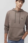 Pamuk Karışımlı Loose Fit Kapüşonlu Şardonlu Erkek Sweat 065809-87875 BEJ