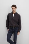 Pamuk Karışımlı Loose Fit Uzun Kollu Erkek Gömlek 0211751-91404 SİYAH