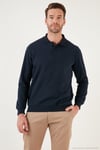 Pamuk Karışımlı Regular Fit 2'li Paket Erkek Polo Yaka Kazak 456223S2 ANTRASİT-LACİVERT