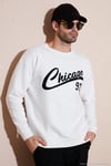 Pamuk Karışımlı Regular Fit Bisiklet Yaka Erkek Sweat 5905468S EKRU