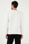 Pamuk Karışımlı Regular Fit Bisiklet Yaka Erkek Sweat 5905468S EKRU