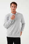 Pamuk Karışımlı Regular Fit Erkek Polo Yaka Kazak 456223 AÇIK GRİ