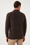 Pamuk Karışımlı Regular Fit Erkek Polo Yaka Kazak 456223 KAHVE