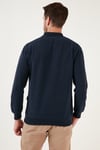 Pamuk Karışımlı Regular Fit Erkek Polo Yaka Kazak 456223 LACİVERT