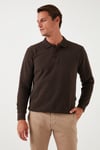 Pamuk Karışımlı Regular Fit Erkek Polo Yaka Kazak 456223 KAHVE