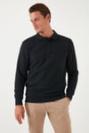 Pamuk Karışımlı Regular Fit Erkek Polo Yaka Kazak 456223 ANTRASİT