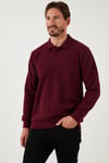 Pamuk Karışımlı Regular Fit Erkek Polo Yaka Kazak 456223 MÜRDÜM